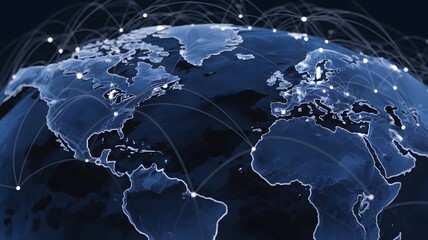 Global Network Connections Digital World Map Illustration Technology Business Internet Communication Worldwide Digitalization Advanced Technology Network Global Communication Digital Network          