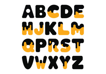 Dripping Alphabet Vector: Fun, Playful Font for Kids More