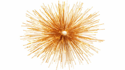 Festive fireworks bursting in golden light. Isolated on White Background,  -  