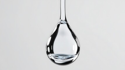Liquid Drop: A 3D Render of a Pendant of Water Against a Neutral Background AI Generated