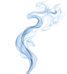 Ethereal blue and white smoke swirl illustration on transparent background