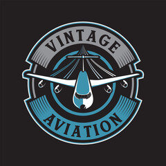 Fully editable vector logo template with vintage aviation theme for any related print or digital media