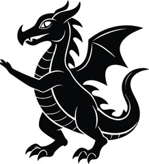 Fototapeta premium Dragon silhouette vector illustration