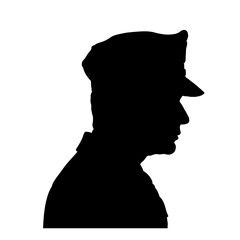 silhouette of american policeman  side view - vector illustration