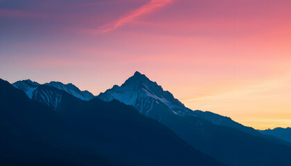 Majestic Mountain Peak at Sunset Breathtaking Landscape Photography