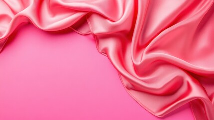 Obraz premium Sleek satin slip skirt with smooth draping on a bright pink background