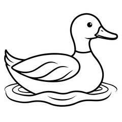 Graceful Duck Outline