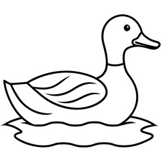 Graceful Duck Outline
