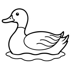 Graceful Duck Outline