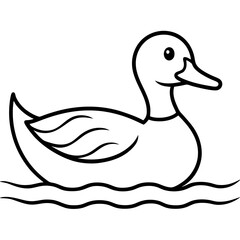 Graceful Duck Outline