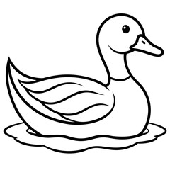 Graceful Duck Outline