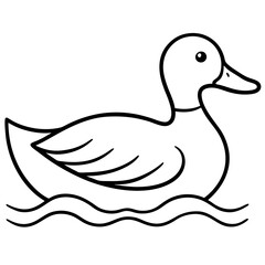 Graceful Duck Outline