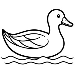 Graceful Duck Outline