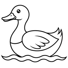Graceful Duck Outline