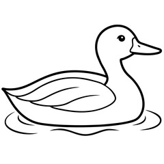 Graceful Duck Outline