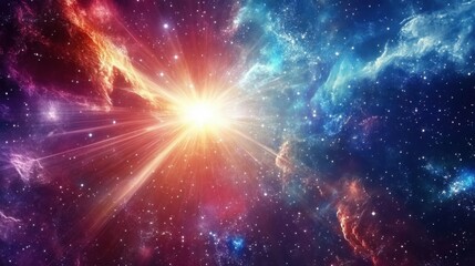 A massive supernova explosion sends a pulse of radiant energy through an infinite galactic expanse