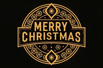 Obraz premium vintage style label Merry Christmas