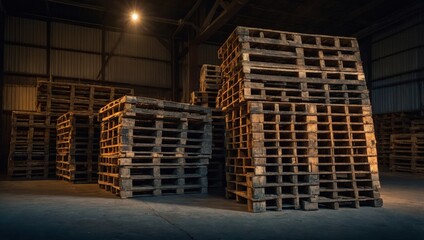 Wooden pallet warehouse