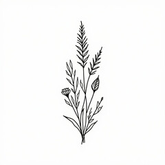 Botanical Line Art Tattoos Poster &ndash; Minimalist Floral Ink Art

