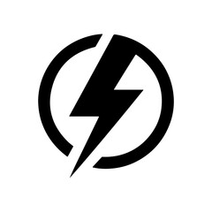 Power lightning logo vector icon