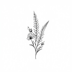 Botanical Line Art Tattoos Poster – Minimalist Floral Ink Art

