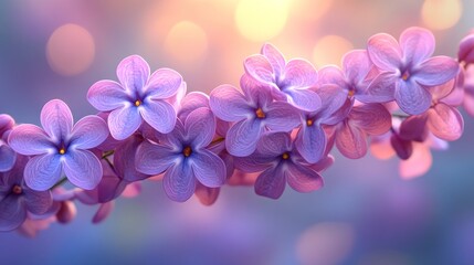 Obraz premium Lilac blossoms, spring, bokeh, outdoors
