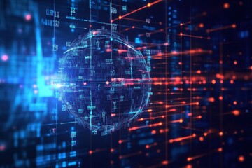 Obraz premium Exploring the intersection of technology and innovation within a digital universe. Generative AI