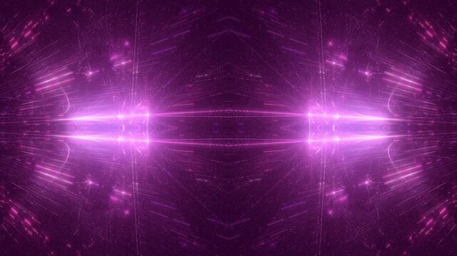 leuchtende Lichtpunkte bewegen sich langsam Richtung Zentrum, digitaler Datentransfer, Algorithmus, Internet, Energie, Datenfluss, Geschwindigkeit, Wandel, Austausch, magenta, pink