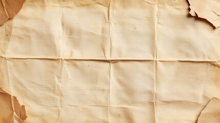 A wrinkled and aged piece of paper with torn edges, displaying a vintage appearance. The texture is soft and slightly yellowed, suggesting it has been used or stored for a long time.