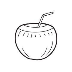 A simple line drawing of a Coconut Drink