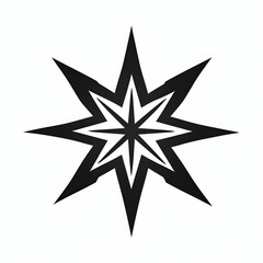 Modern abstract eightpointed star logo design template