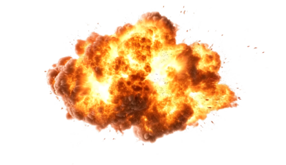 fire explotion isolated on white background PNG.AI GENERATED