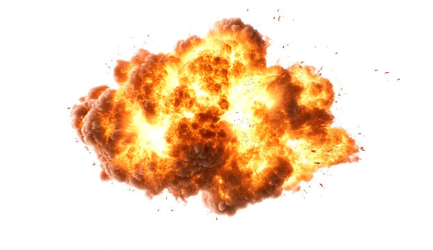 fire explotion isolated on white background PNG.AI GENERATED