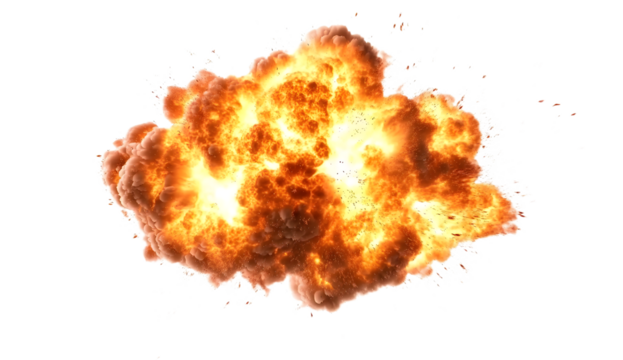 fire explotion isolated on white background PNG.AI GENERATED