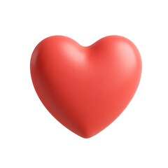 Realistic 3d red heart with a matte finish on a plain white background vector illustration