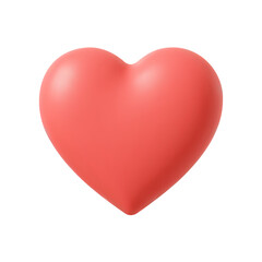 Realistic 3d red heart with a matte finish on a plain white background vector illustration