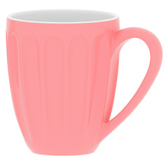 3d render pink mug with transparent background