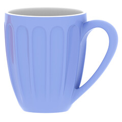 3d render blue mug with transparent background