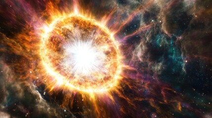 A futuristic observatory records the moment a dying star collapses into a luminous supernova