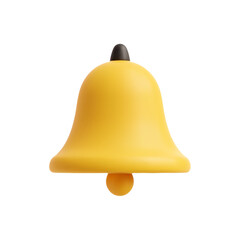 Realistic 3d bell icon with a matte finish on a plain white background vector illustration