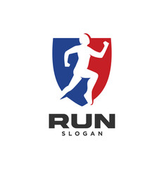 Athletics Sprinter Logo Design Vector Illustration