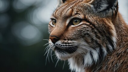 Obraz premium Close-up of a lynx in a winter forest