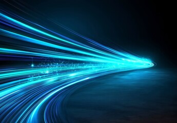 stripes and light streaks on a technology backdrop