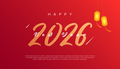 2026 text. New year 2026 minimalist. Happy new year. design template for new year celebration. 2026 calendar. Year 2026 celebration greeting background template