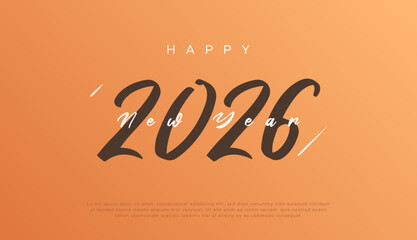 2026 text. New year 2026 minimalist. Happy new year. design template for new year celebration. 2026 calendar. Year 2026 celebration greeting background template