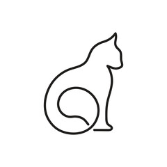 Cat vector with continuous single one line art drawing. New minimalist design minimalism animal pet of cat illustration