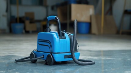 Fototapeta premium Commercial-grade electric drain cleaning machine with a long, coiled cable
