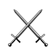 Crossed swords on the white background