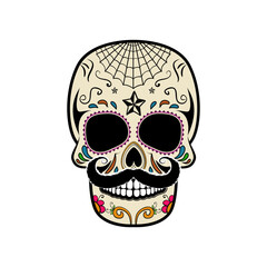 Illustration of mexican sugar skull. Day of the dead.