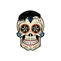 Illustration of mexican sugar skull. Day of the dead.